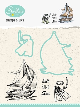 Holliday Die with clear stamp set "boat"