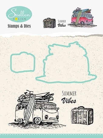 Holliday Die with clear stamp set "bus"