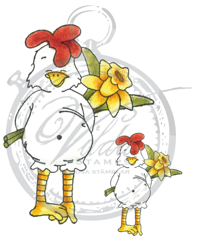 Large & Small chicken with flower