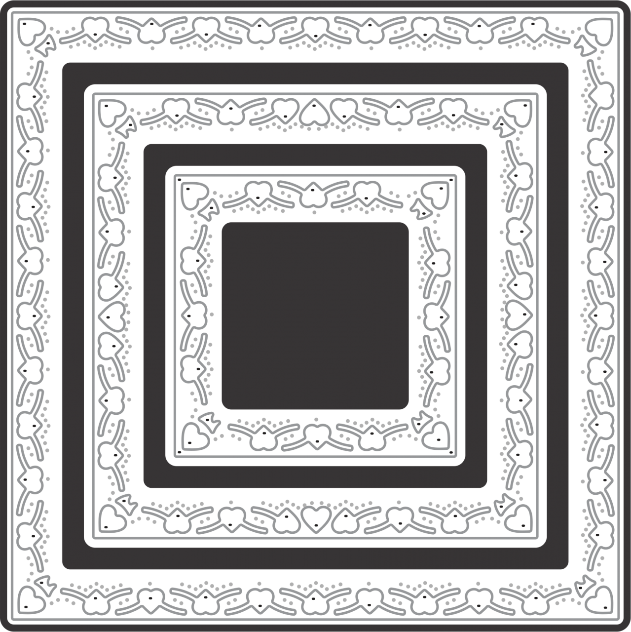 DL256 Heart Square Boutique Stacker Frames