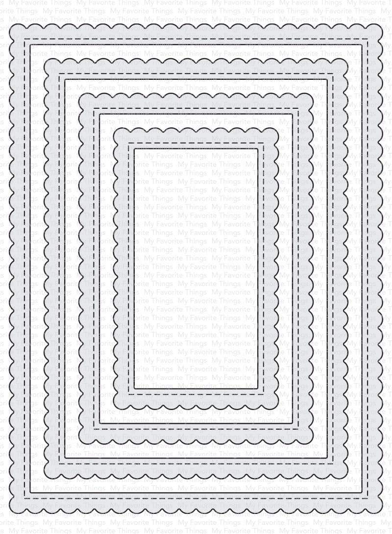 Stitched Rectangle Scallop Edge Frames Die-namics