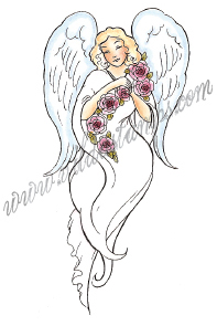 Angel with flowers
