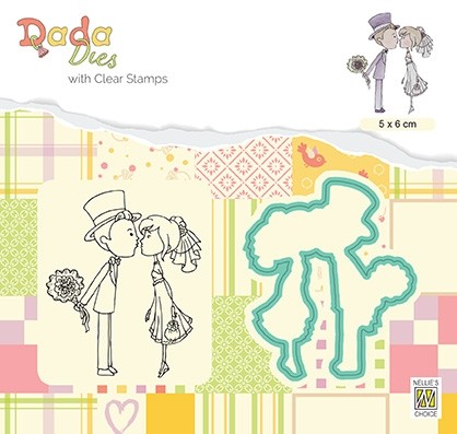 Die with clear stamps set: Marriage "Kissing"