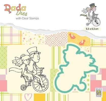 Die & clear stamp: on Honeymoon "Love on a bike"