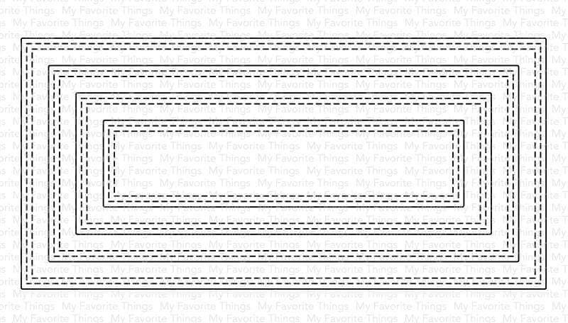 Mini Slimline Double Stitched Rectangle STAX Die-namics