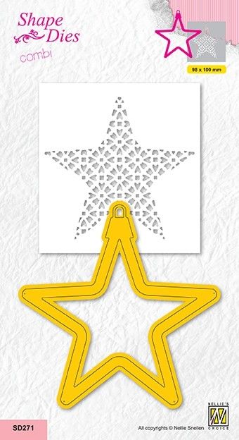 Shape dies Christmas ball with inner decor stencil "Star"