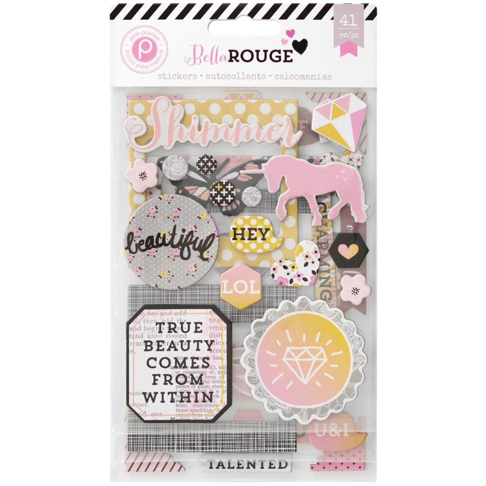 Bella Rouge Chipboard Stickers 3/Sheets