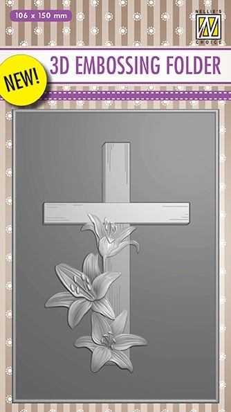 3D Embossing folder "Cross with lilies"