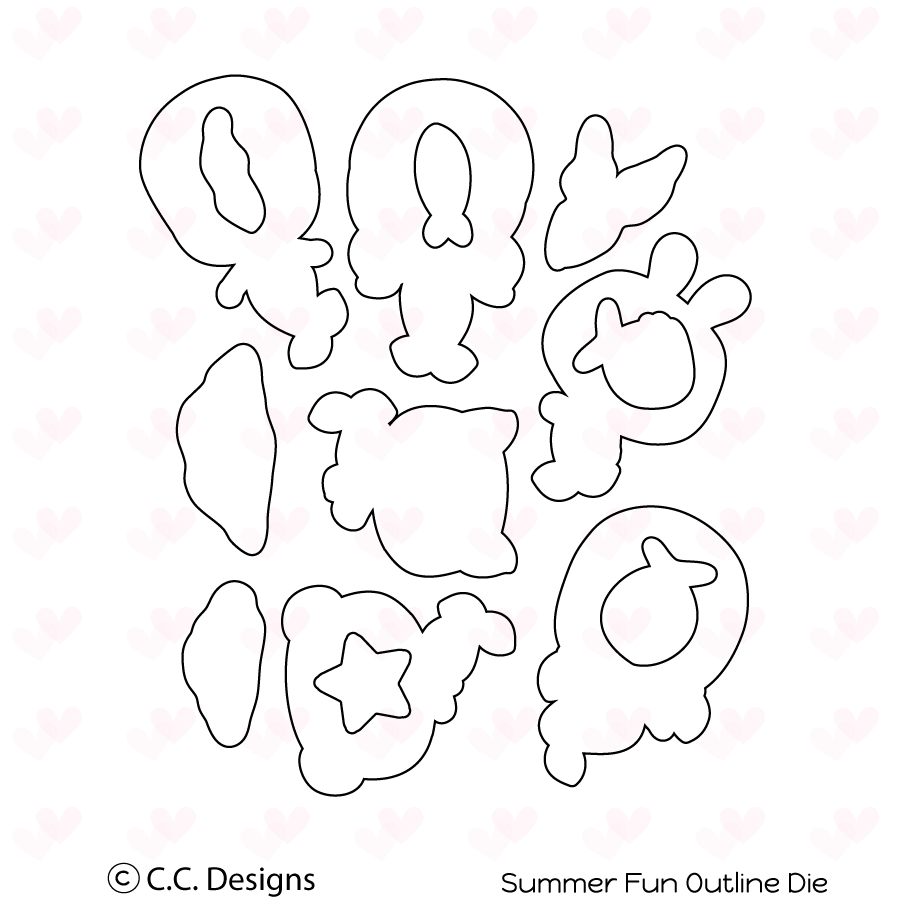 Summer Fun Outline Die