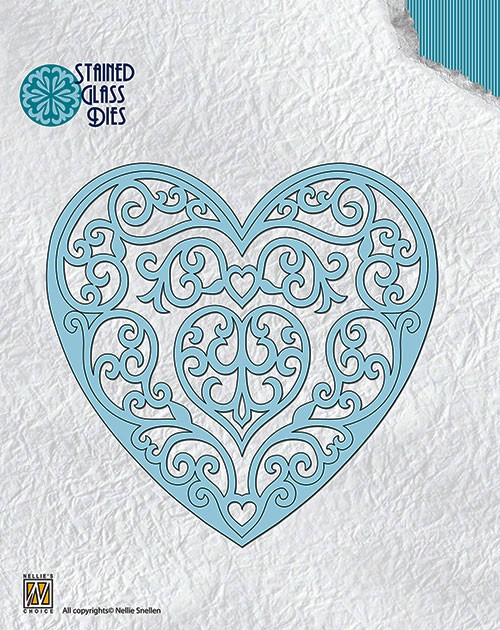 Stained Glass Die Fantasy Heart