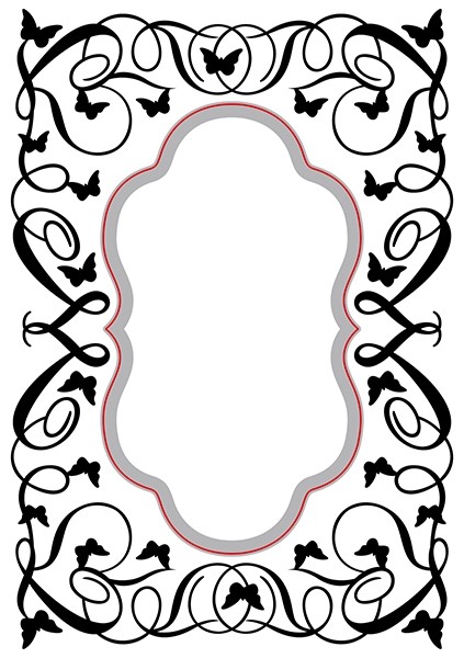  Embossing & Die cutting Folders "oval butterfly/swirls" 