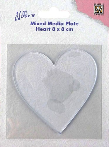 Mixed media plate heart 