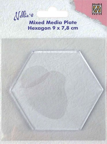 Mixed media plate Hexagon