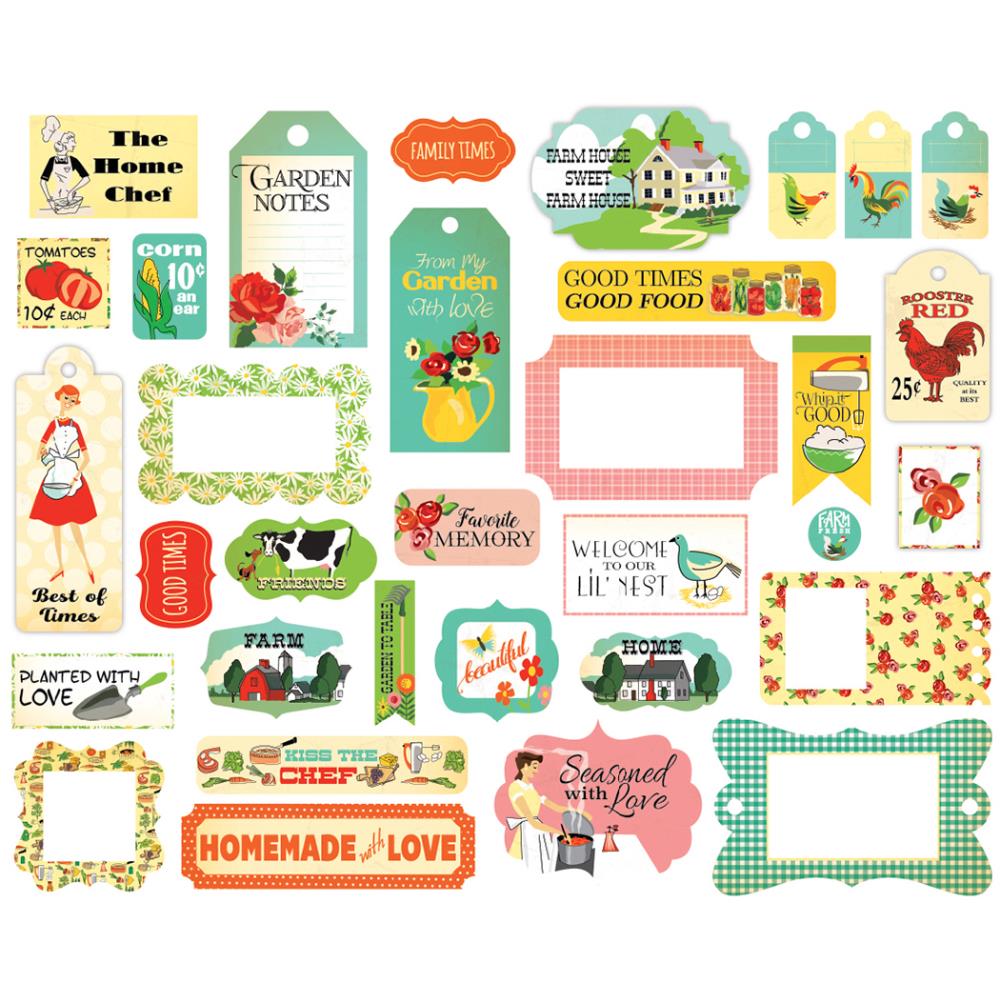 Country Kitchen Ephemera Cardstock Die-Cuts 33/Pkg