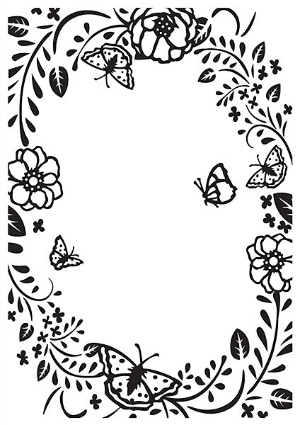 Embossing Folders "flower rectangle frame"