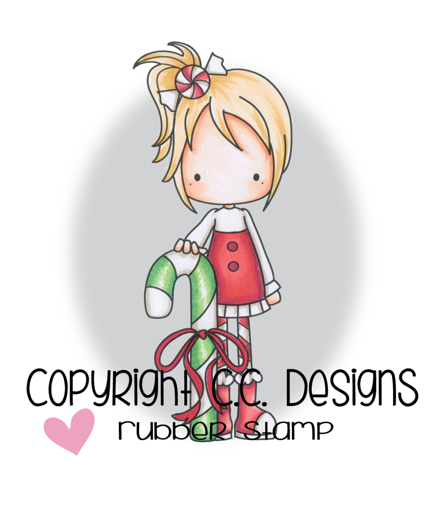 Pinkie Peppermint Rubber Stamp