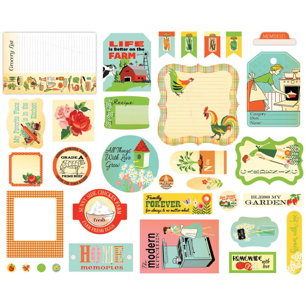 Country Kitchen Ephemera Cardstock Die-Cuts 33/Pkg