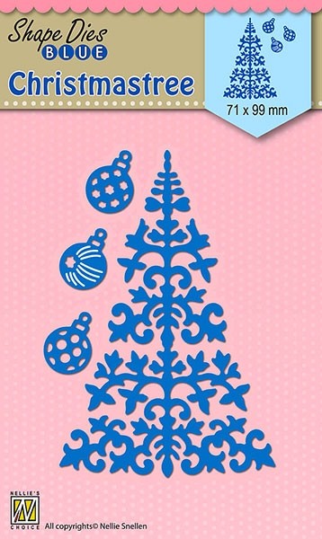 Shape Dies Blue "Christmas tree & baubles"