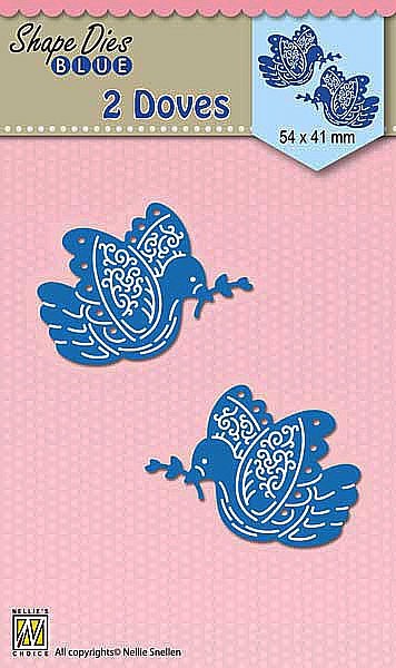 Shape Dies Blue "2 doves" 