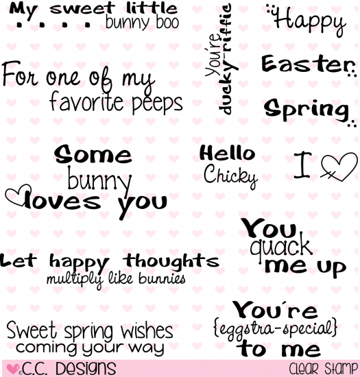 C.C. Designs Sweet Spring Sentiments Clear Stamp