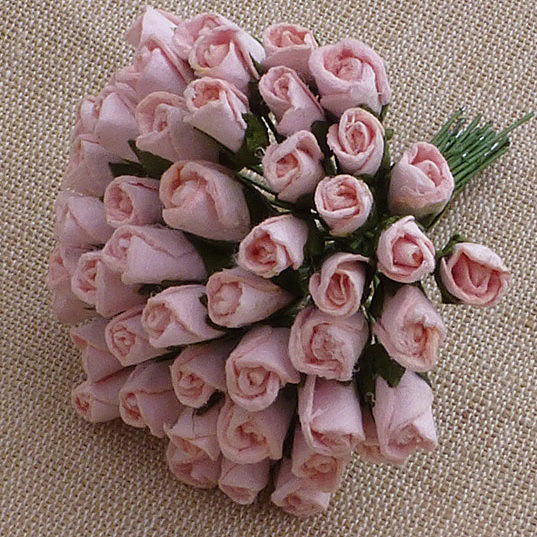 Pale Pink Mulberry Paper Rosebuds - 4 mm