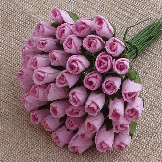 Baby Pink Mulberry Paper Rosebuds - 4 mm