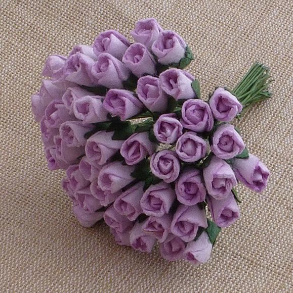Lilac Mulberry Paper Rosebuds - 4 mm
