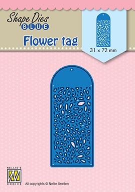 Shape Dies Blue "flower-tag" 