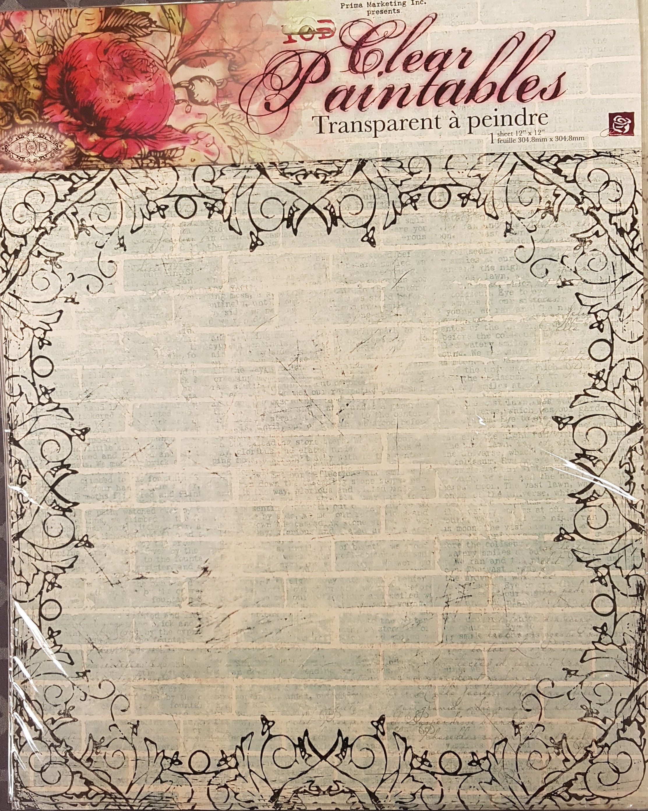 12x12" Clear Paintables