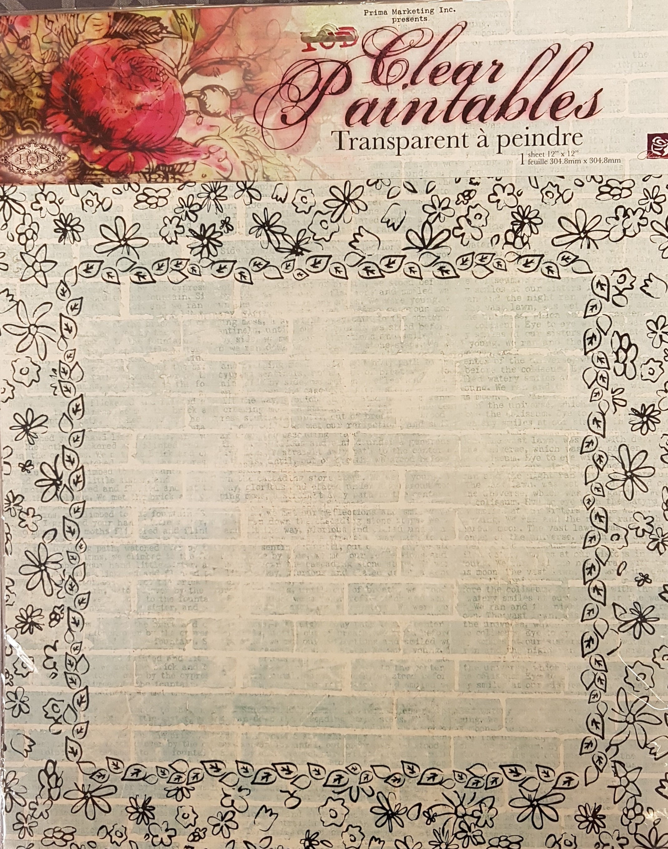 12x12" Clear Paintables