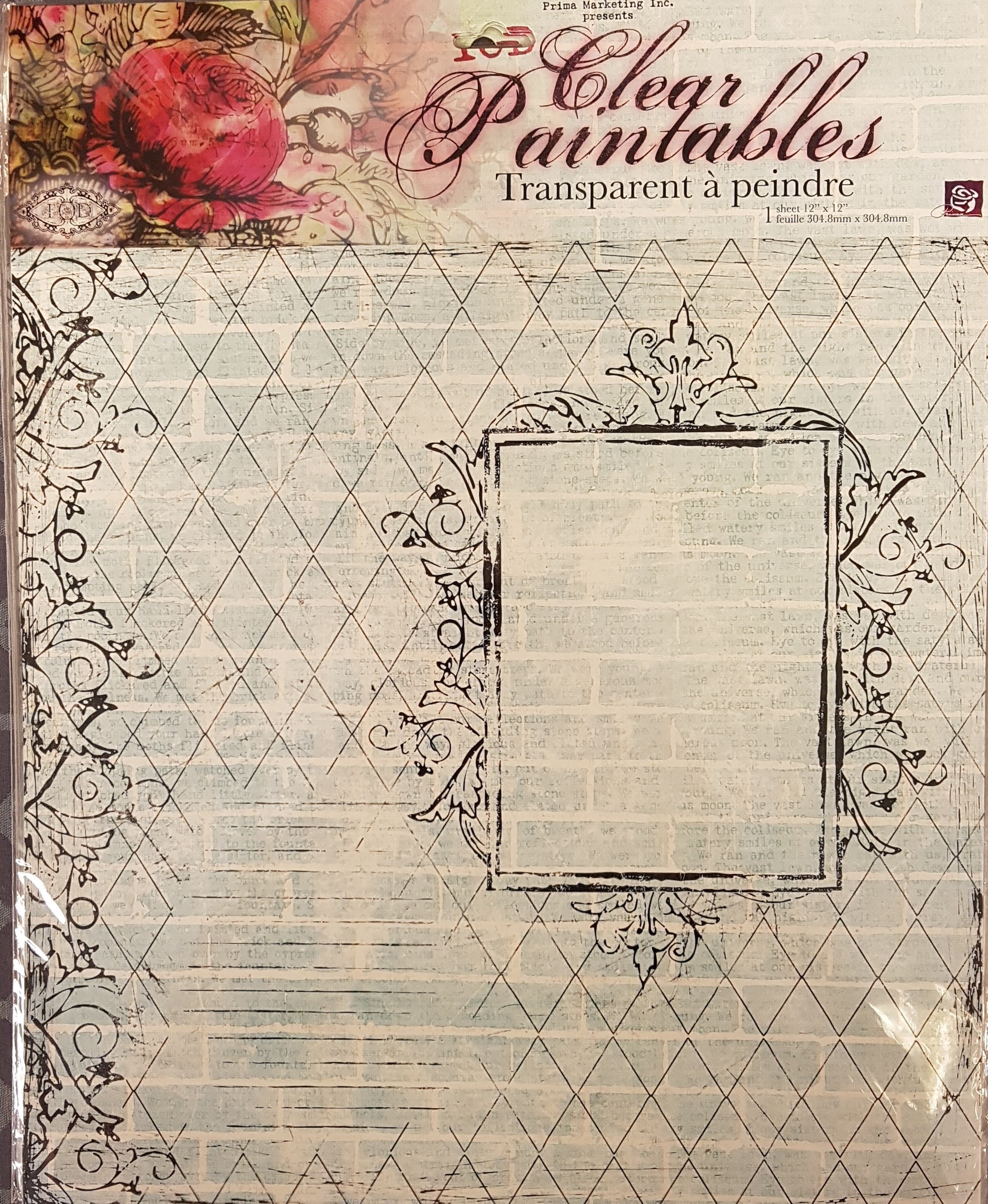 12x12" Clear Paintables