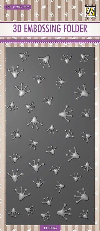 Frogs-serie (Get-well) slimline Embossing folders "Frog-footprints"