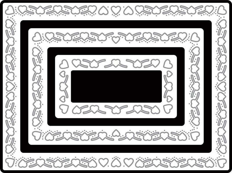 Heart Rectangle Boutique Stacker Frame