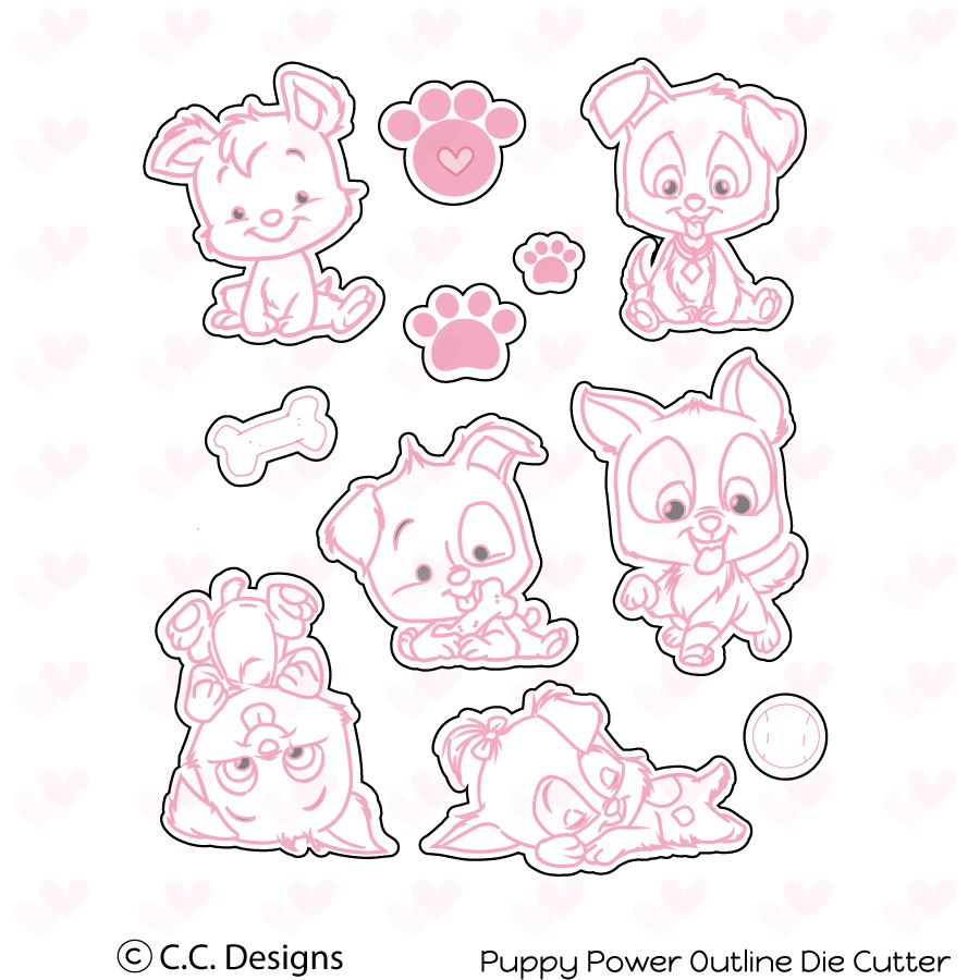 Puppy Power  - Outline Metal Die