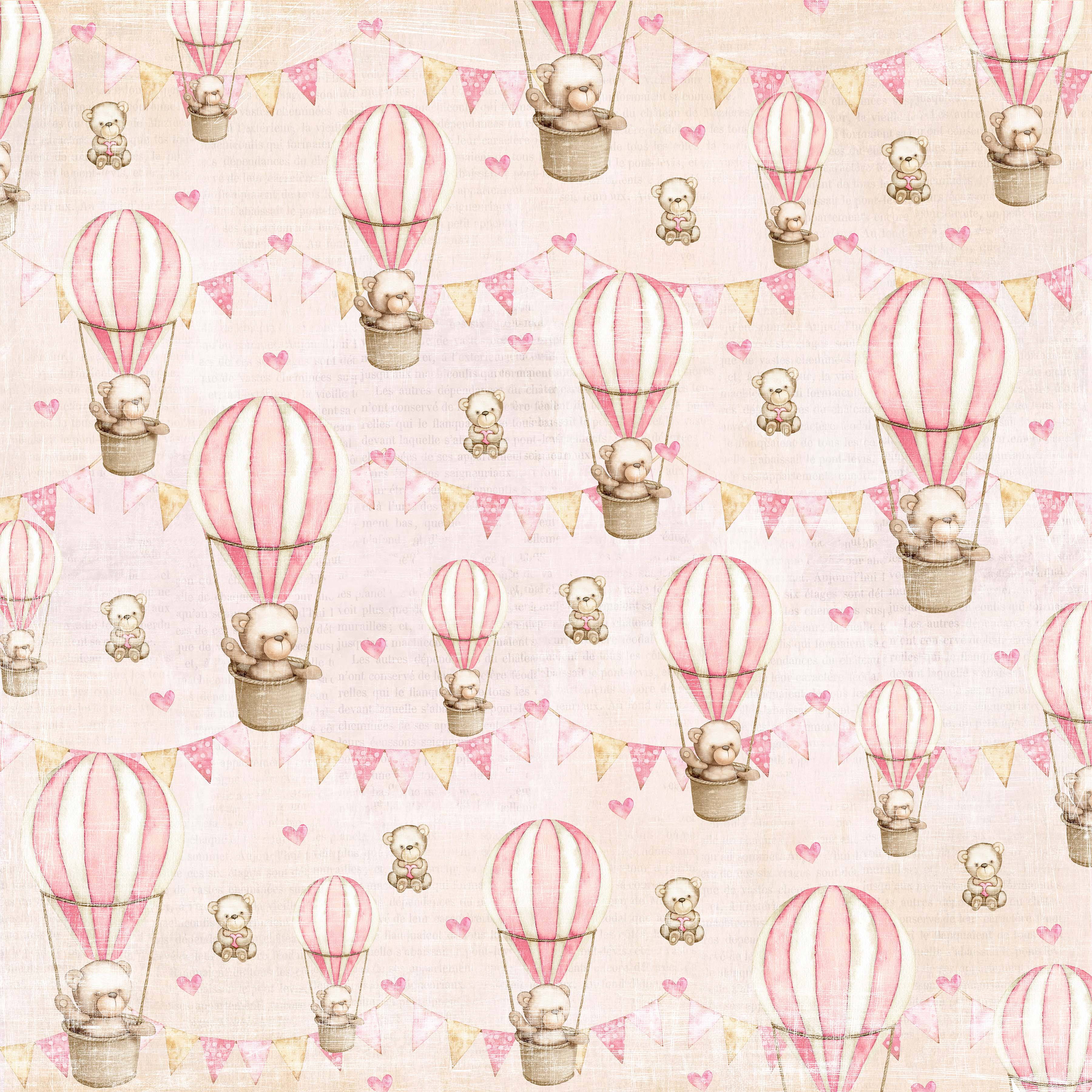 Papper Reprint - Teddy Girl - Balloons