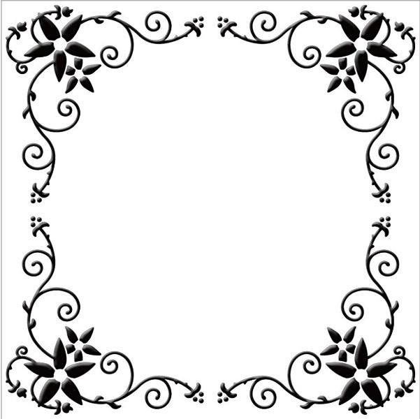 Embossing Square Flower Frame