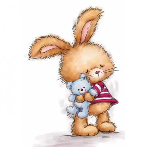 Clear Stamp Bunny with Teddy