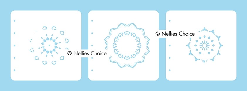 Set of 3 Layered combi stencils "Mandala-2"