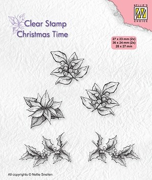 Clear stamps Christmas time "poinsettia"