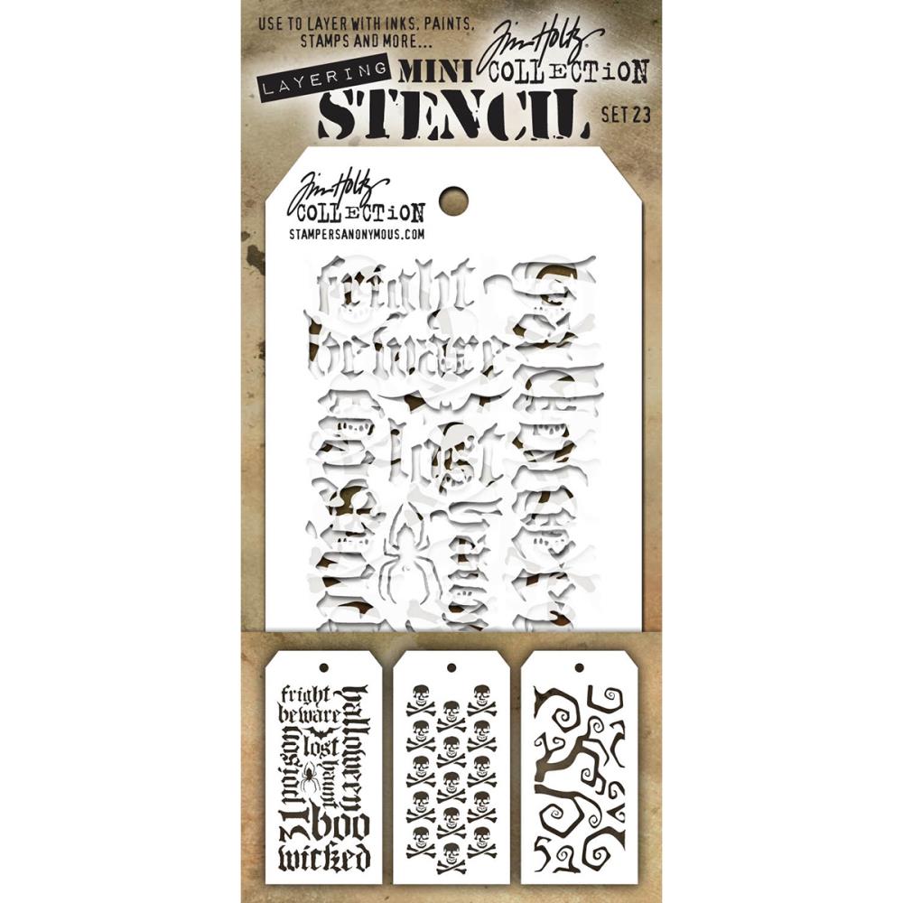 Tim Holtz Mini Layered Stencil Set 3/Pkg