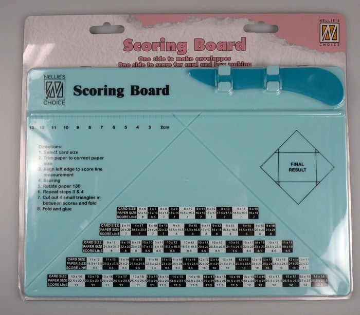 Scoringboard for envelopes + boxes scale in cm.