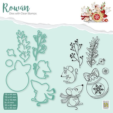 Rowan Dies&clear stamps sets "Christmas mouse-1" "Christmas bouble"