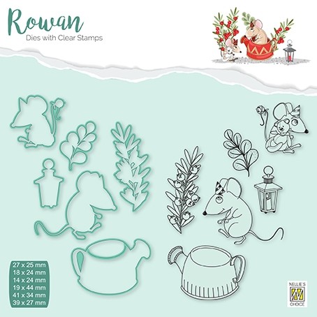 Rowan Dies&clear stamps sets "Christmas mouse-2" "Coffee-pot"