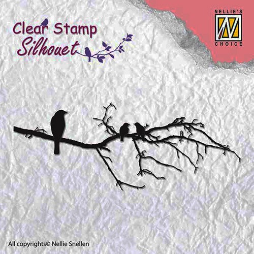 Silhouette Clear Stamps "branch with birds-1" (8,5x3,3cm)