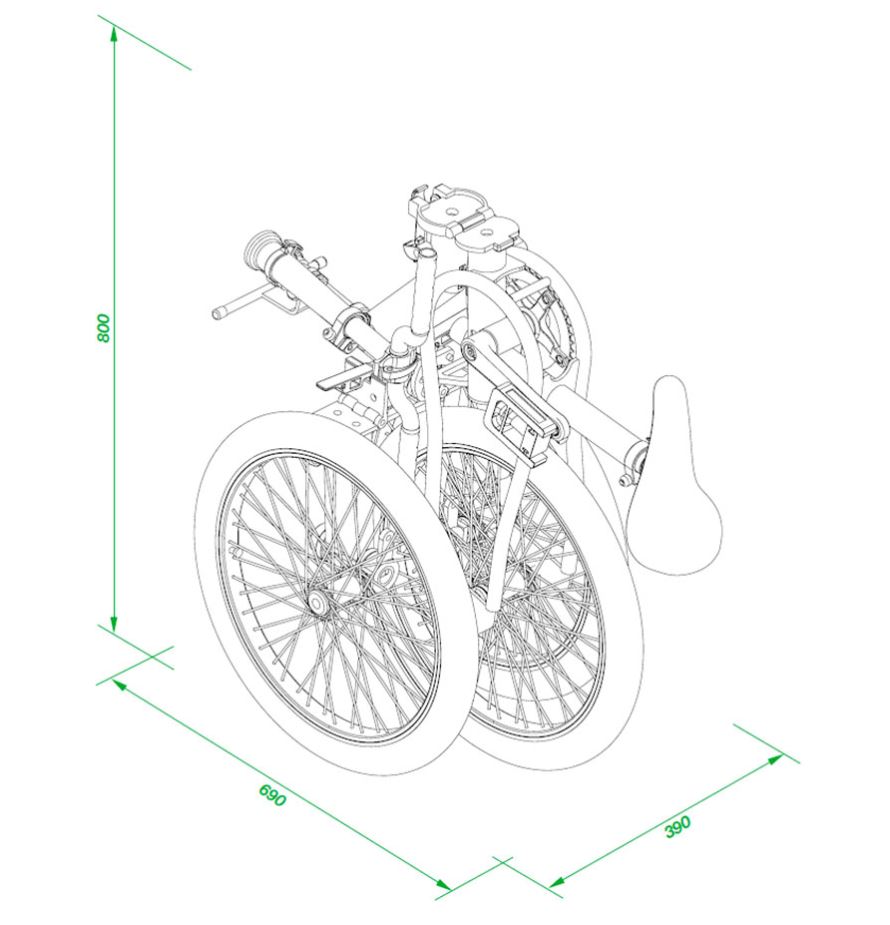 Etnnic Folding Trike - Vikbar cykel med tre hjul (Ej el) - 24