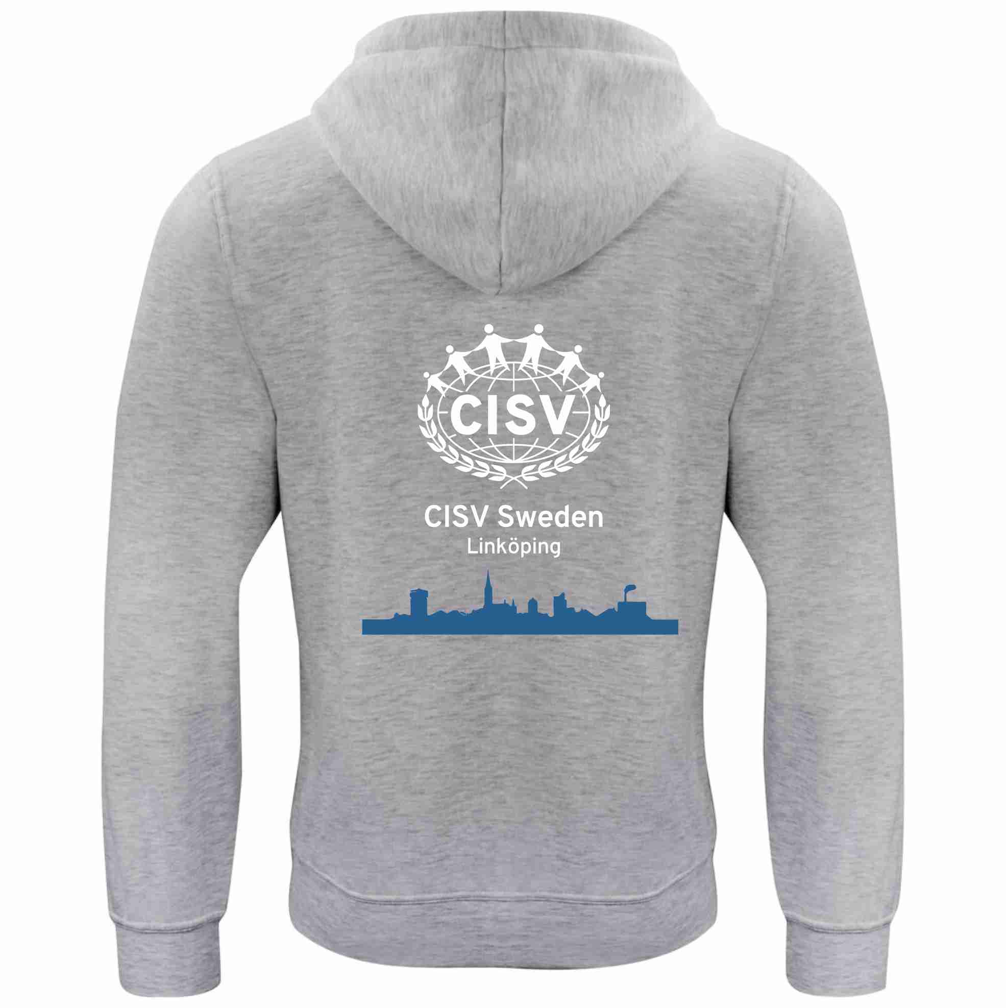 Hood Basic UNISEX CISV Linköping, grå - 2