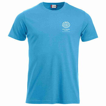T-shirt Classic CISV Linköping med RYGGTRYCK bomull, turkos
