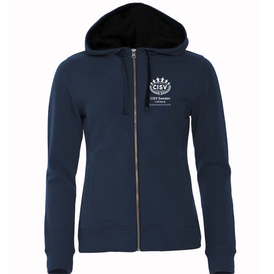 Hoodjacka Full Zip CISV Linköping, marinblå