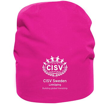 Mössa Saco  CISV Linköping, cerise