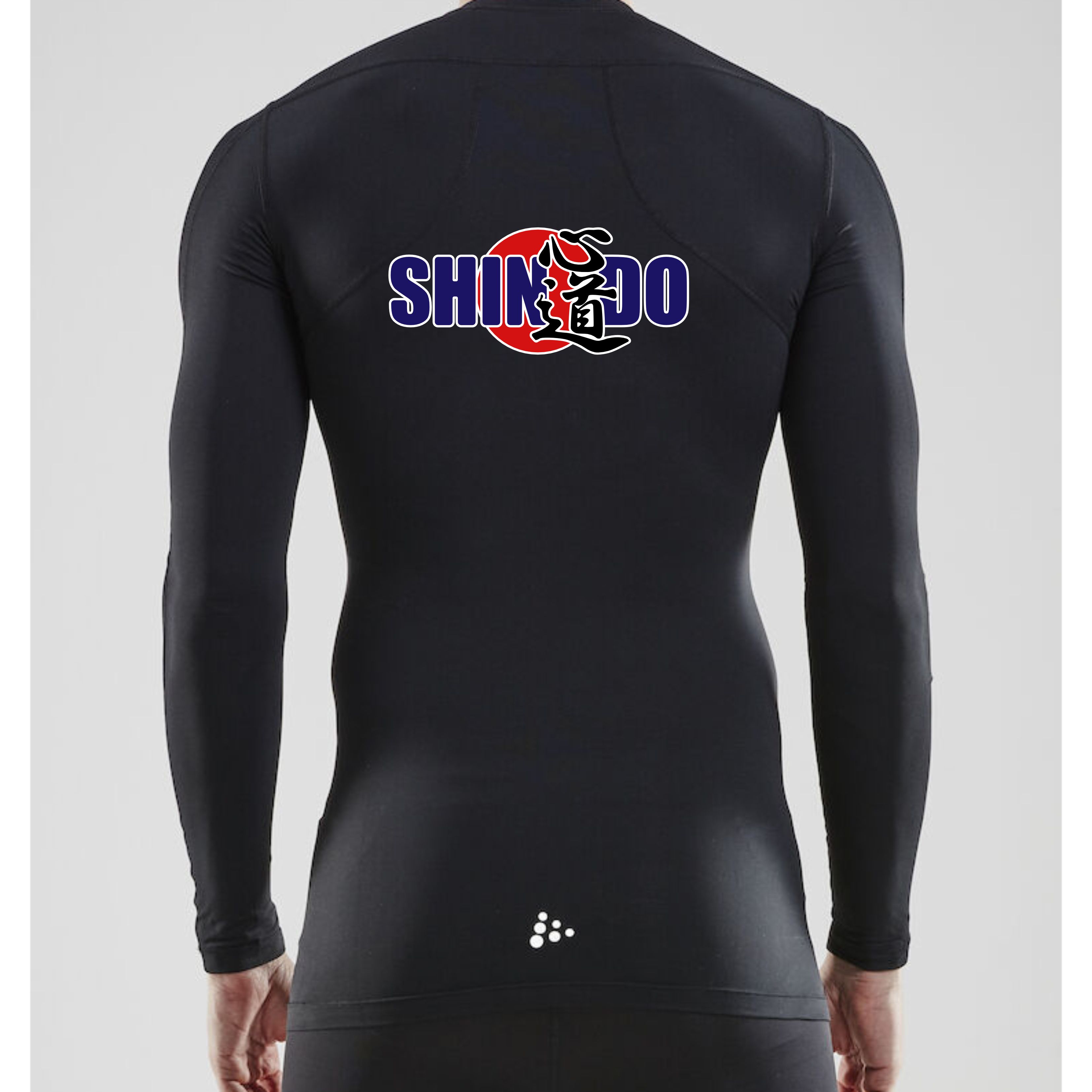 Tröja Craft Compression lång ärm Budoklubben Shindo, vit, UNISEX, svart - 2